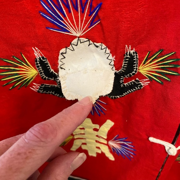 Fabulous Vintage Handmade Quilted Patchwork Oriental Design Vest 1 Of A Kind XL - Picture 6 of 16